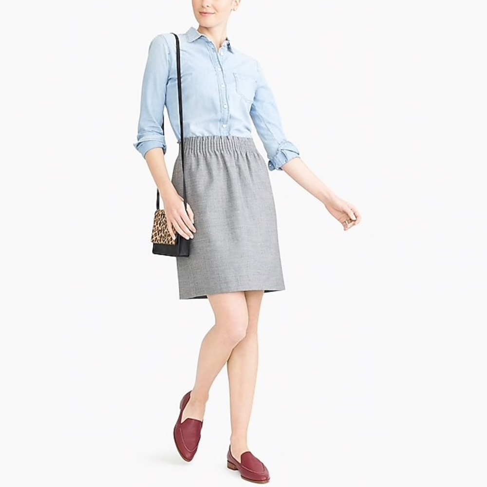 JCrew wool-blend sidewalk skirt in grey